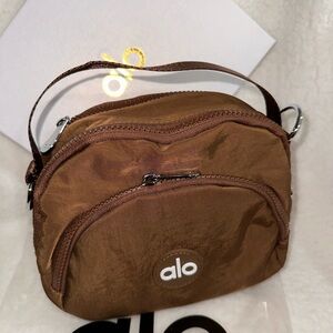 ALO Yoga Satin Mini Bag in Brown